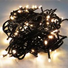 Гирлянда светодиодная, длина 13.5м, нить темная, 200LED диодов, с контроллером, цвет-теплый белый. Артикул Г5501